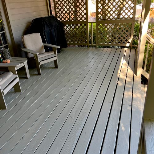 Clean, prep, repair and paint patio/deck
