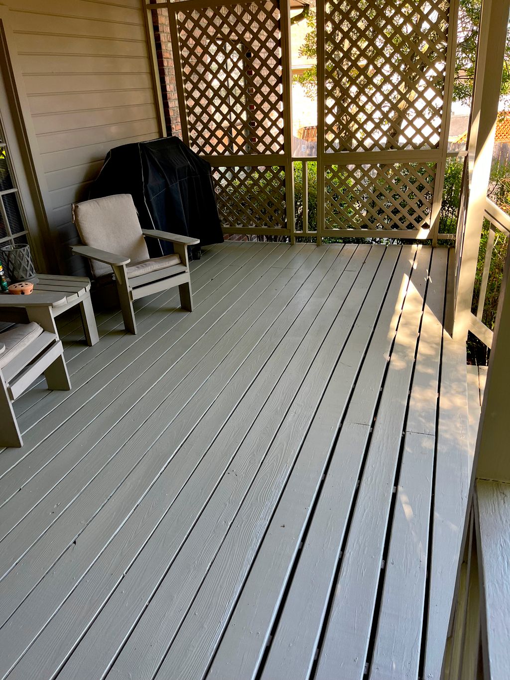 Clean, prep, repair and paint patio/deck