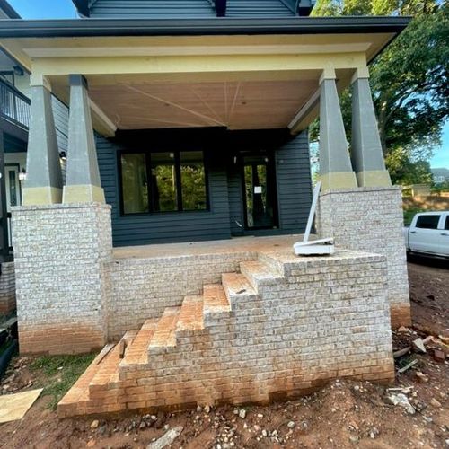 brick steps, new construction