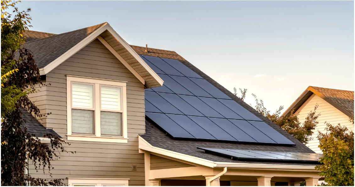 solar panels on roof