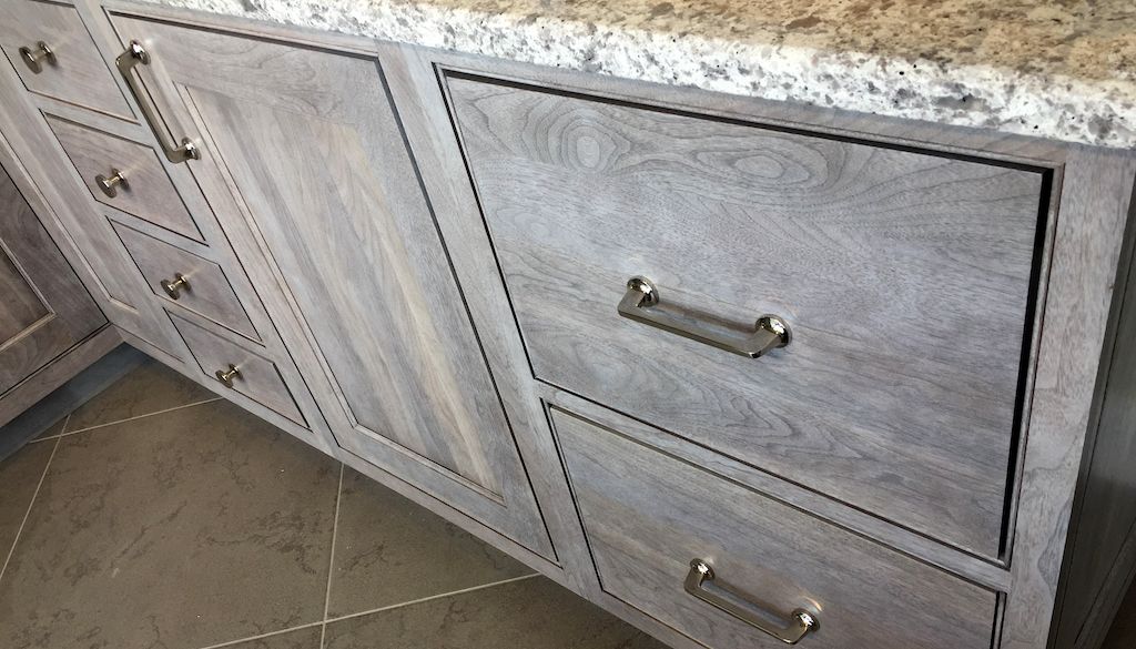 gray inset cabinets in home