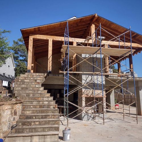 flagstone stairs, new construction