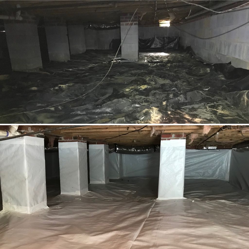 Sealed Crawl Space - Before and after