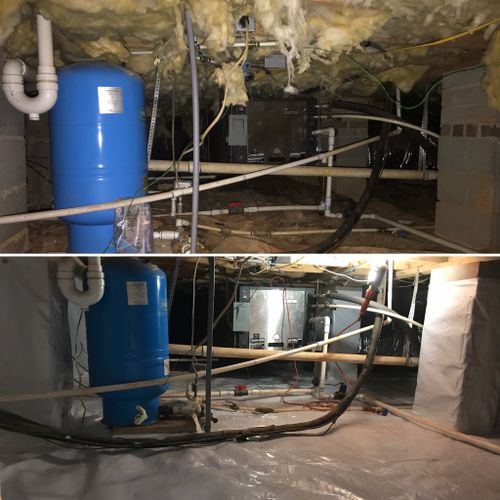 Sealed Crawl Space - Before and after