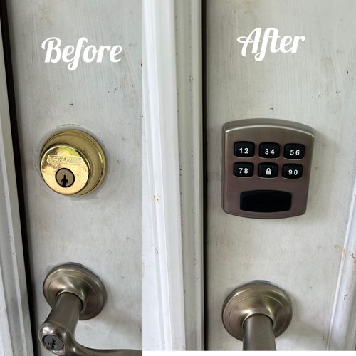 Replaced a standard deadbolt with one that uses a 