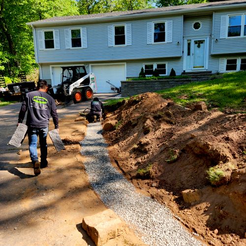 5 trees + retaining wall project 