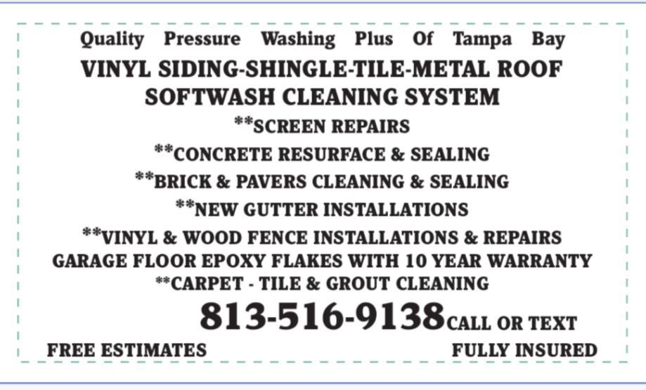 Quality Pressure Washing Plus Of Tampa Bay LLC.