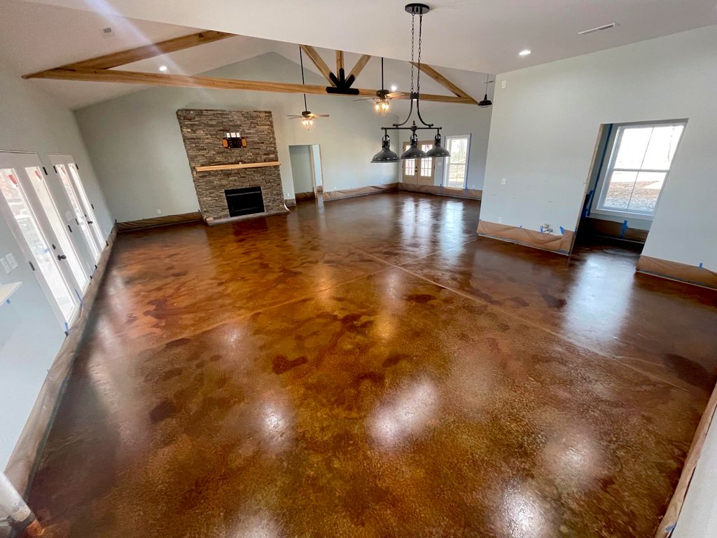 An example of a stained interior floor