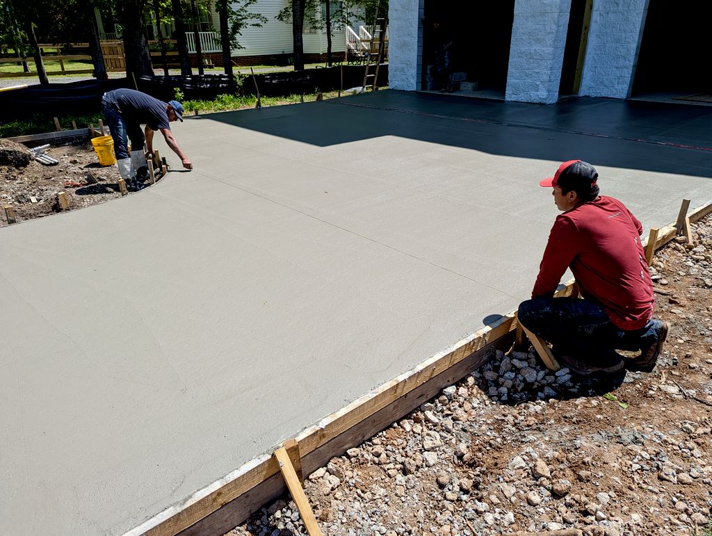 Our crew adding joints to a driveway