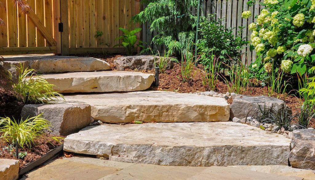 stone steps backyard