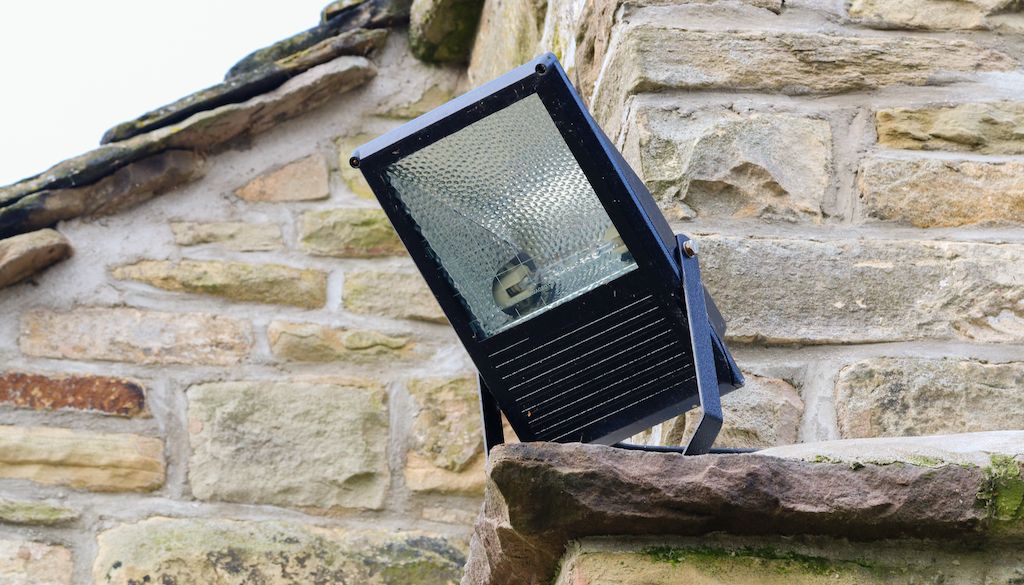 flood lights on house exterior