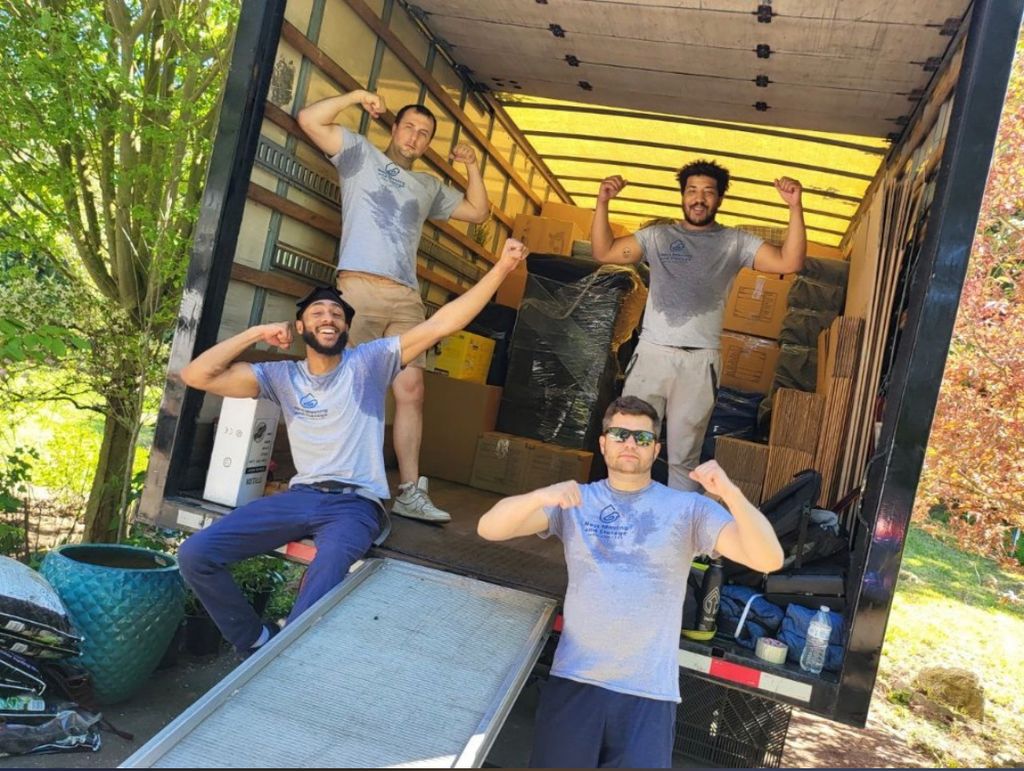 Our moving team is so strong, they bench press pia