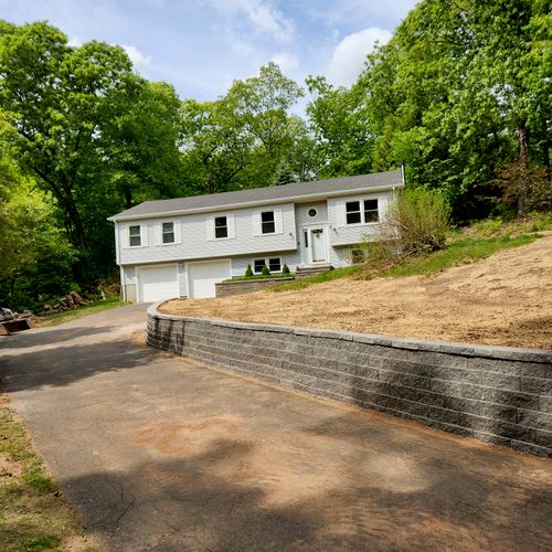 5 trees + retaining wall project 