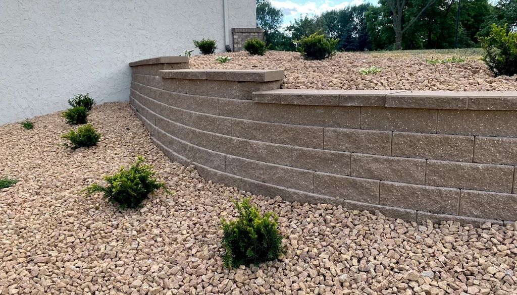 retaining wall in backyard