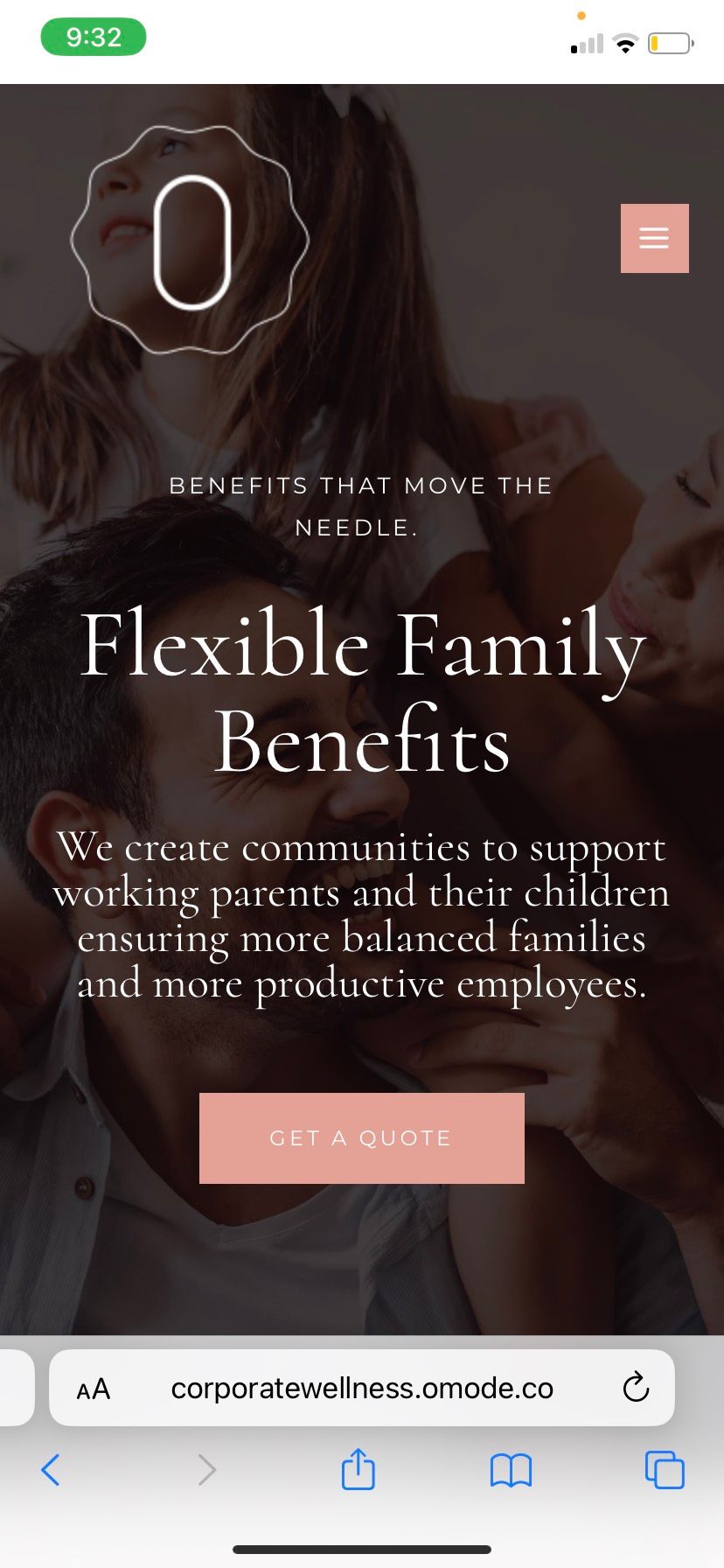 section of mobile website