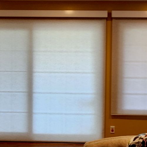 SD blind repair installed motorized roller shades 