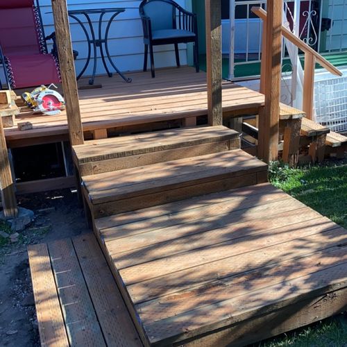 Attached these steps to an existing deck