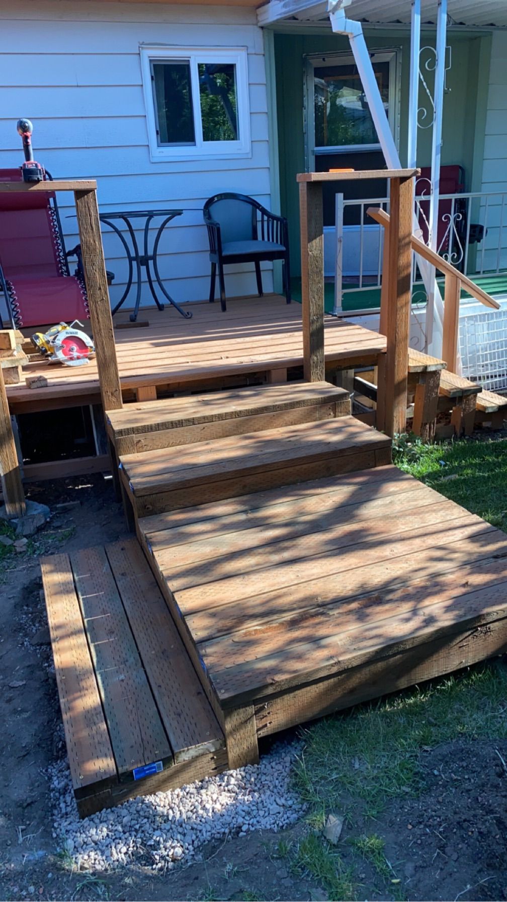 Attached these steps to an existing deck