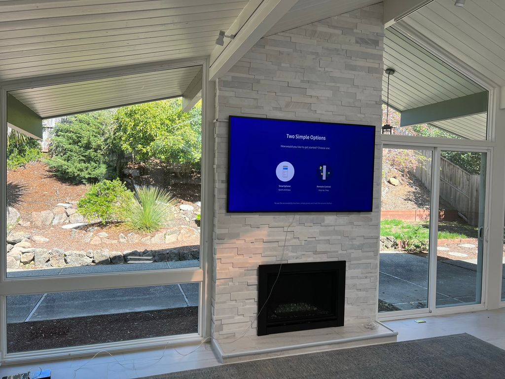 Samsung frame tv on brick