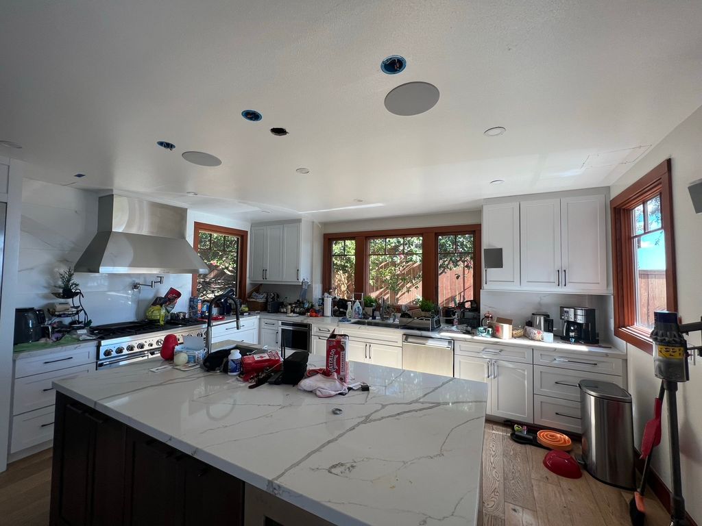 In ceiling zone audio for kitchen