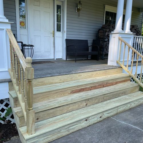 Sean completely replaced my porch stairs and repla