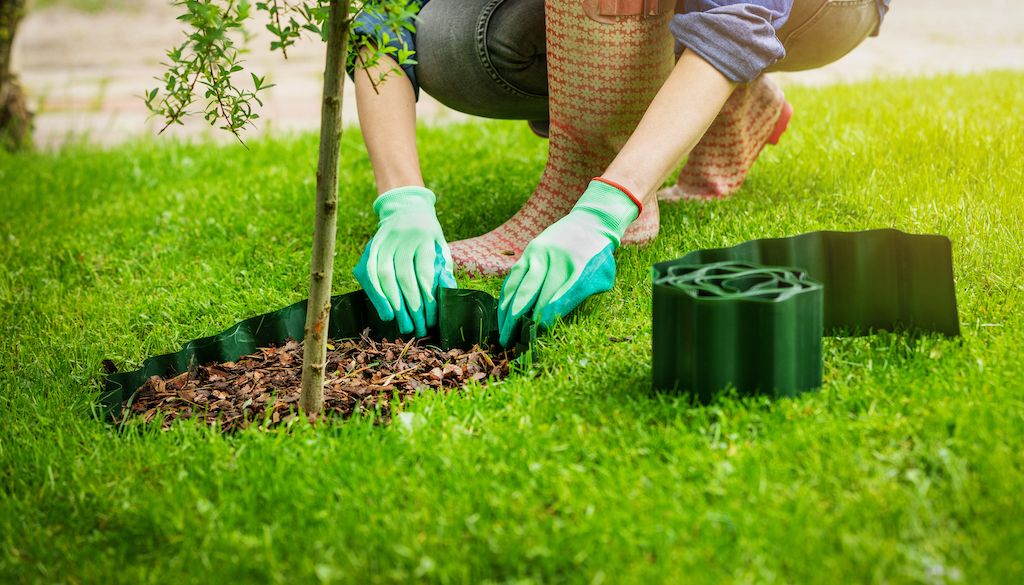 plastic edging around tree