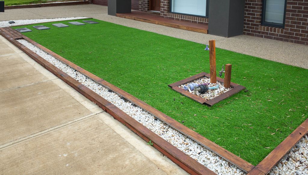 timber edging in small yard