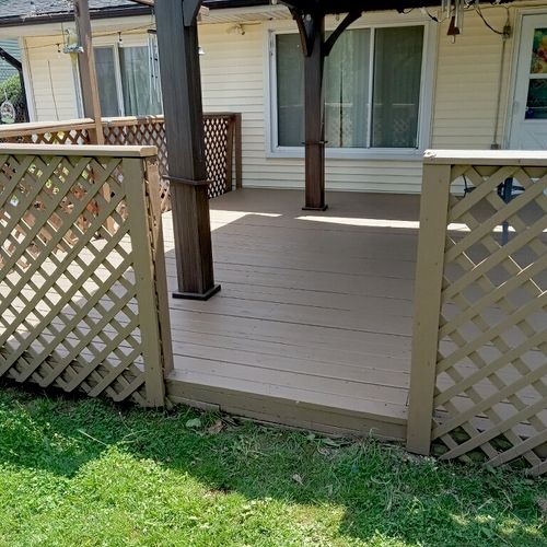 Roman repaired my deck and refinished the whole de