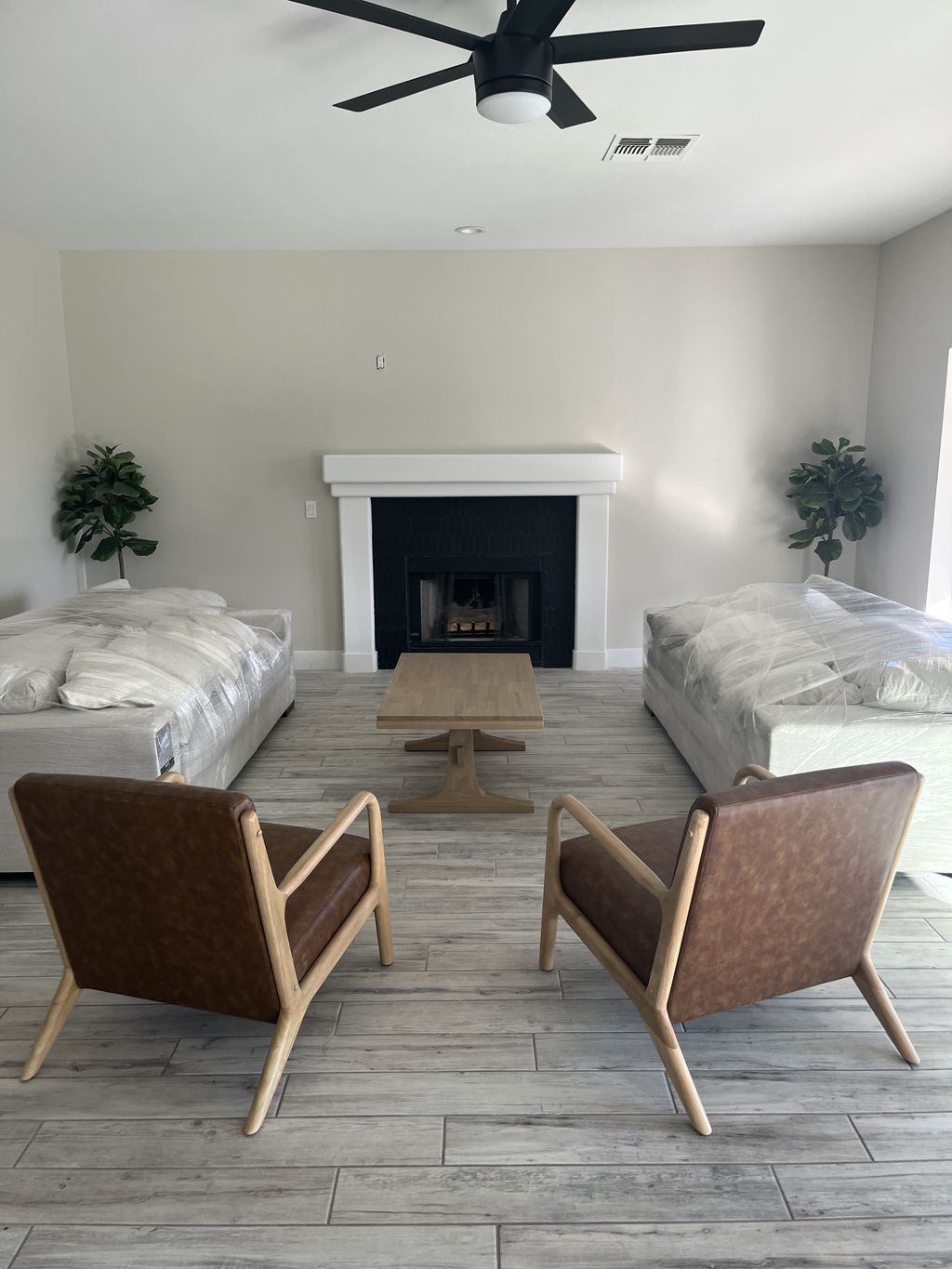 Built this furniture to stage an Airbnb