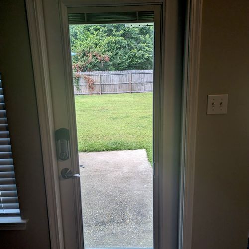 Steve and his son replaced an entry door with a ne