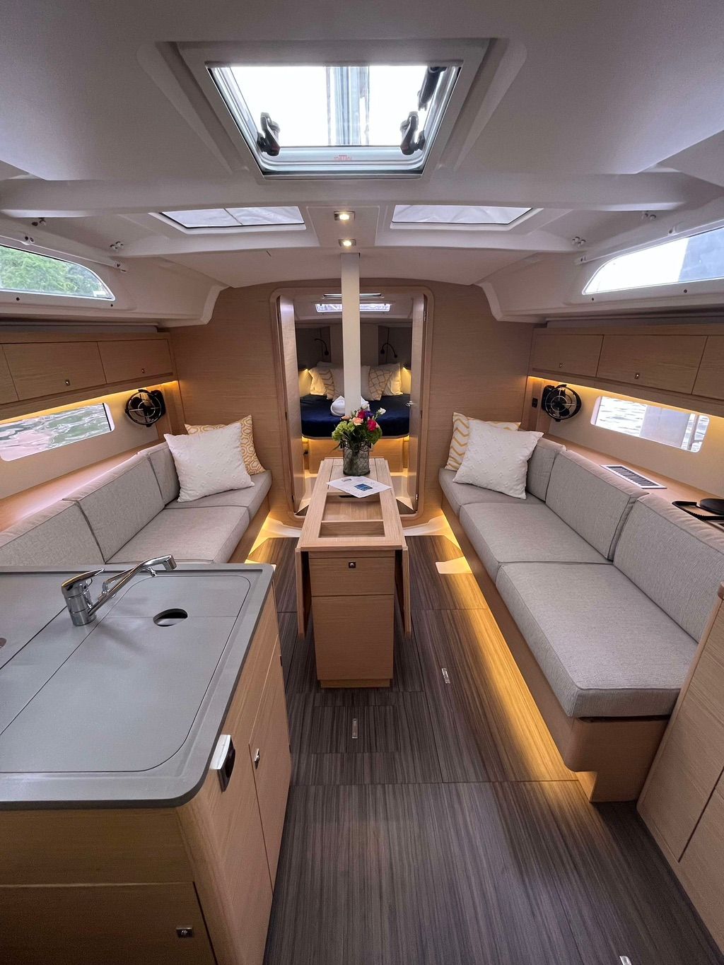 My finished work.  Cleaning the interior of a boat