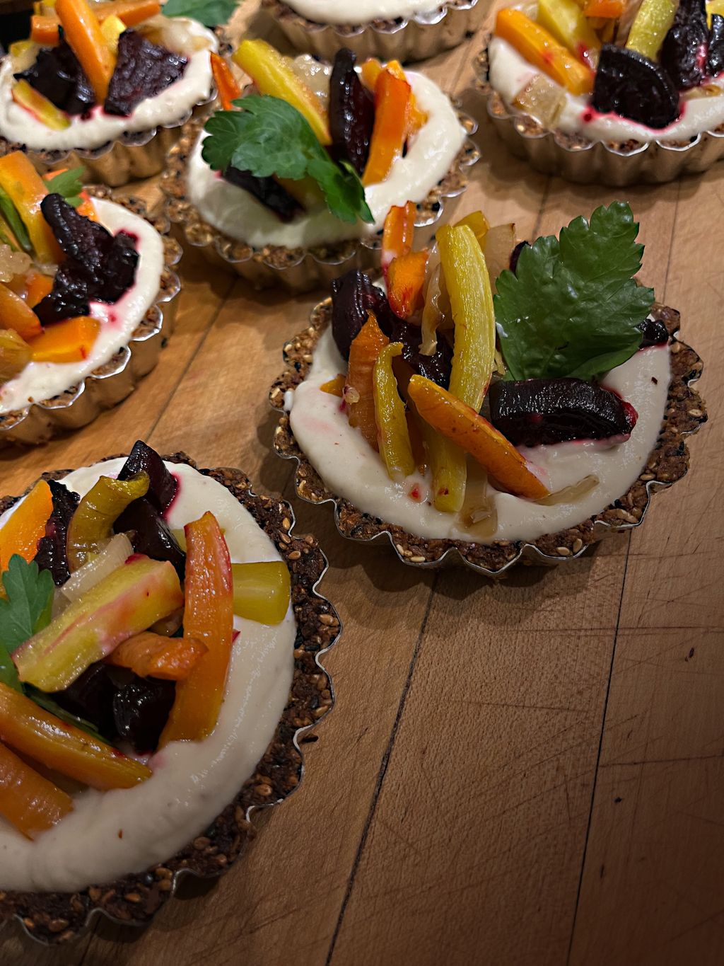 roasted root vegetable tarts