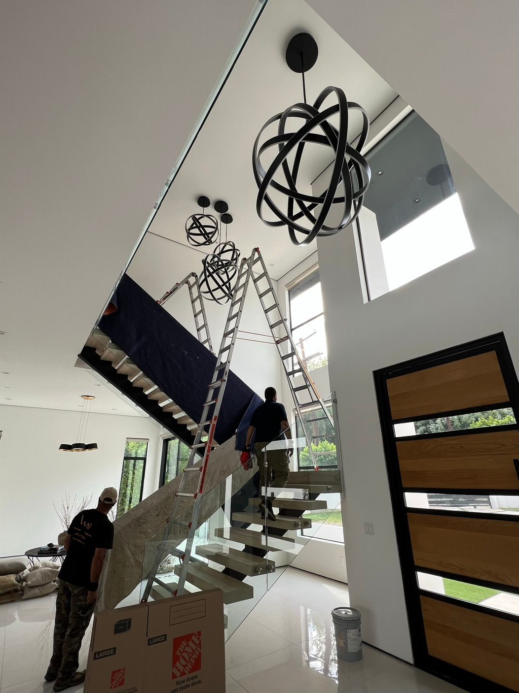 Over stairs High ceiling Installation 

Done by Wa