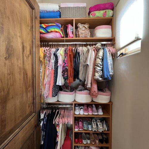 Organized girls closet.