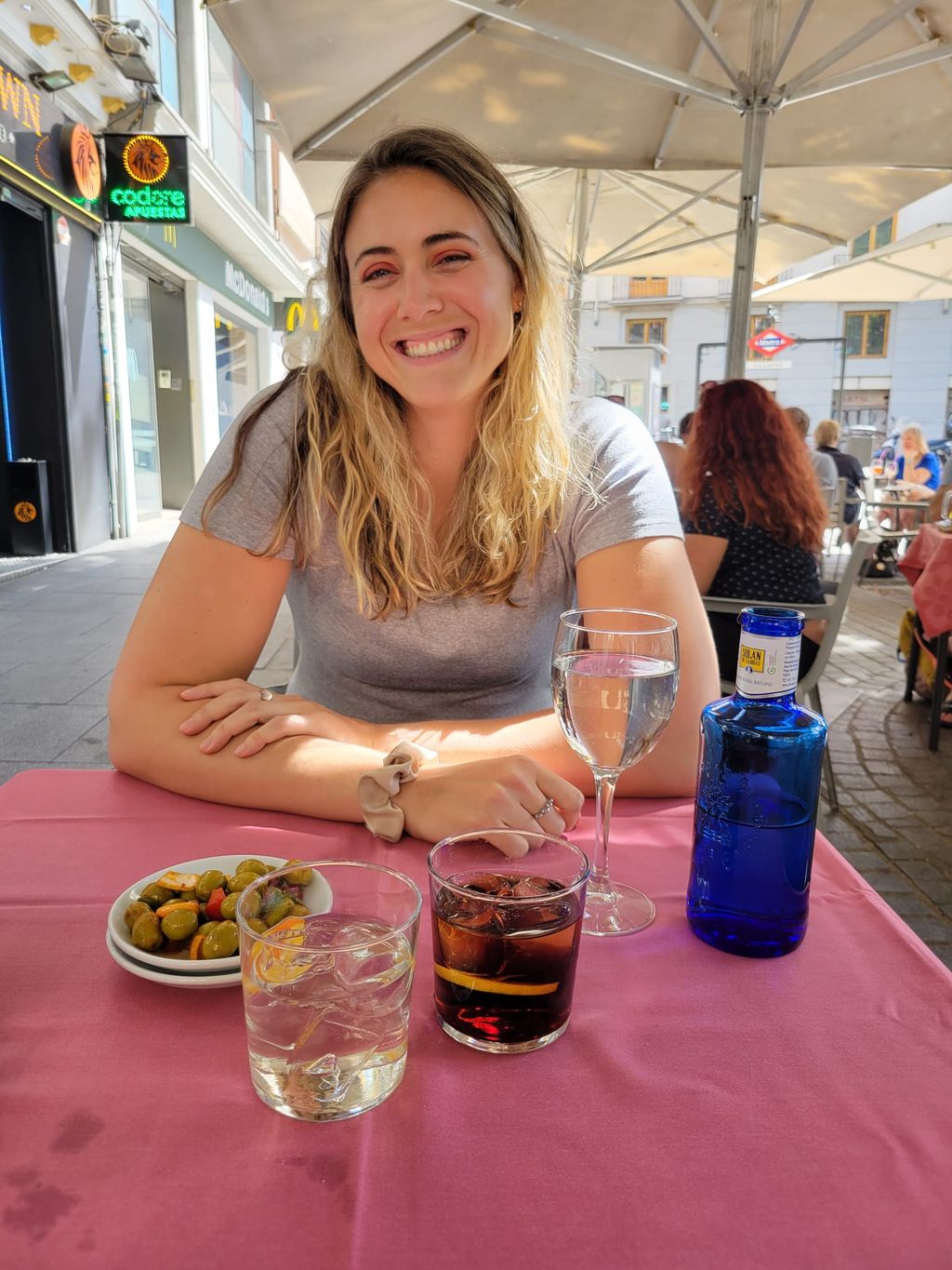 Tapas in a plaza in Spain