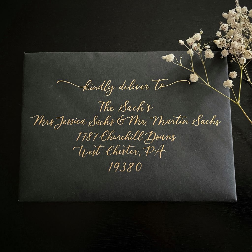 Wedding invitation calligraphy