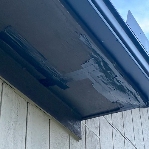 We observed damage to the soffit attached to the g