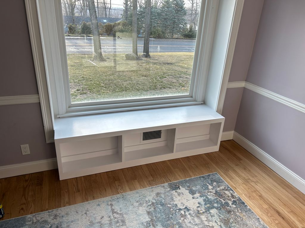 Built in bench with storage - utilizing window sil