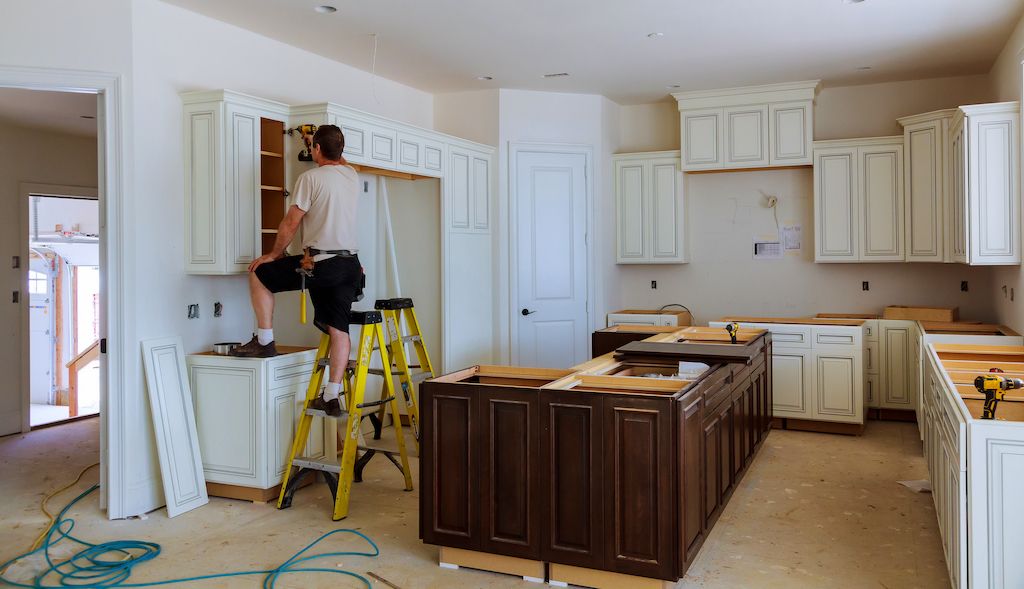 contractor working on kitchen remodel