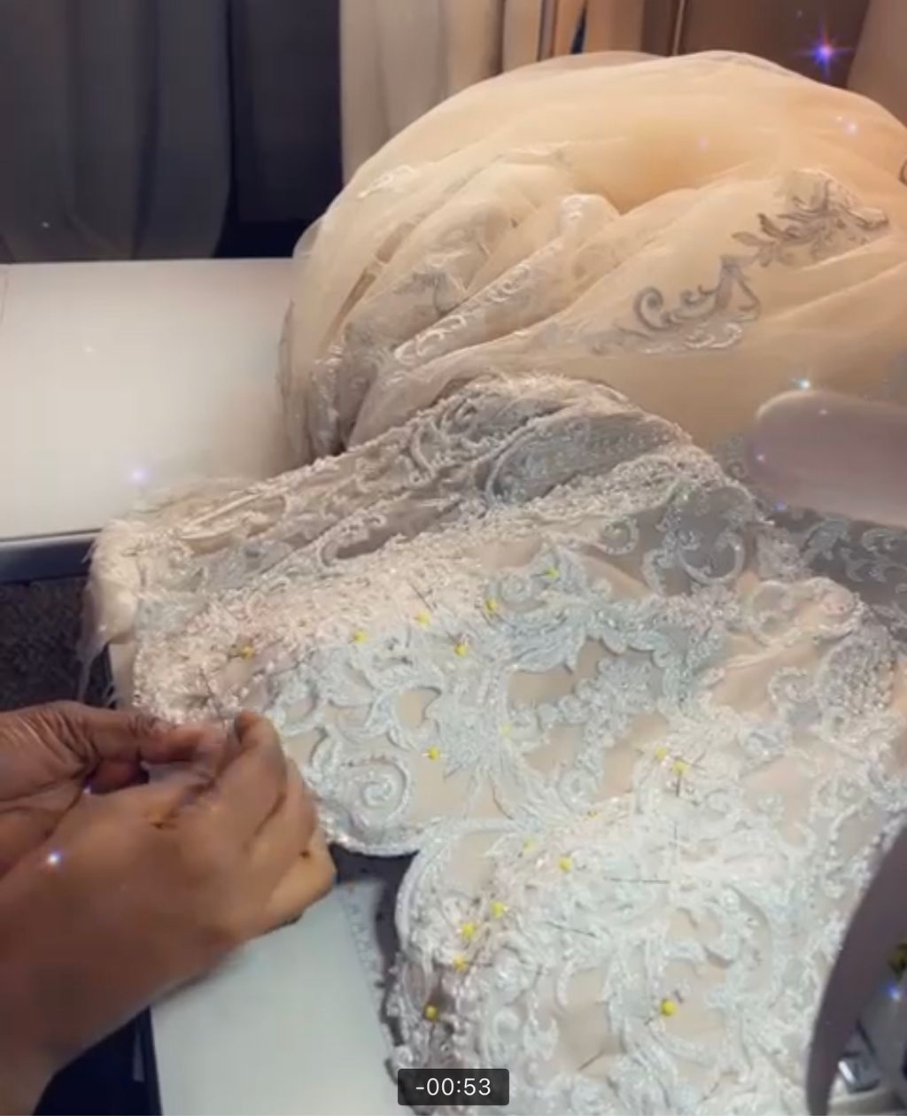 Taking in bust area on a wedding dress