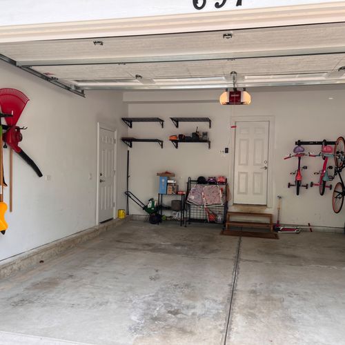 Had him do installations in our garage; bike rack,