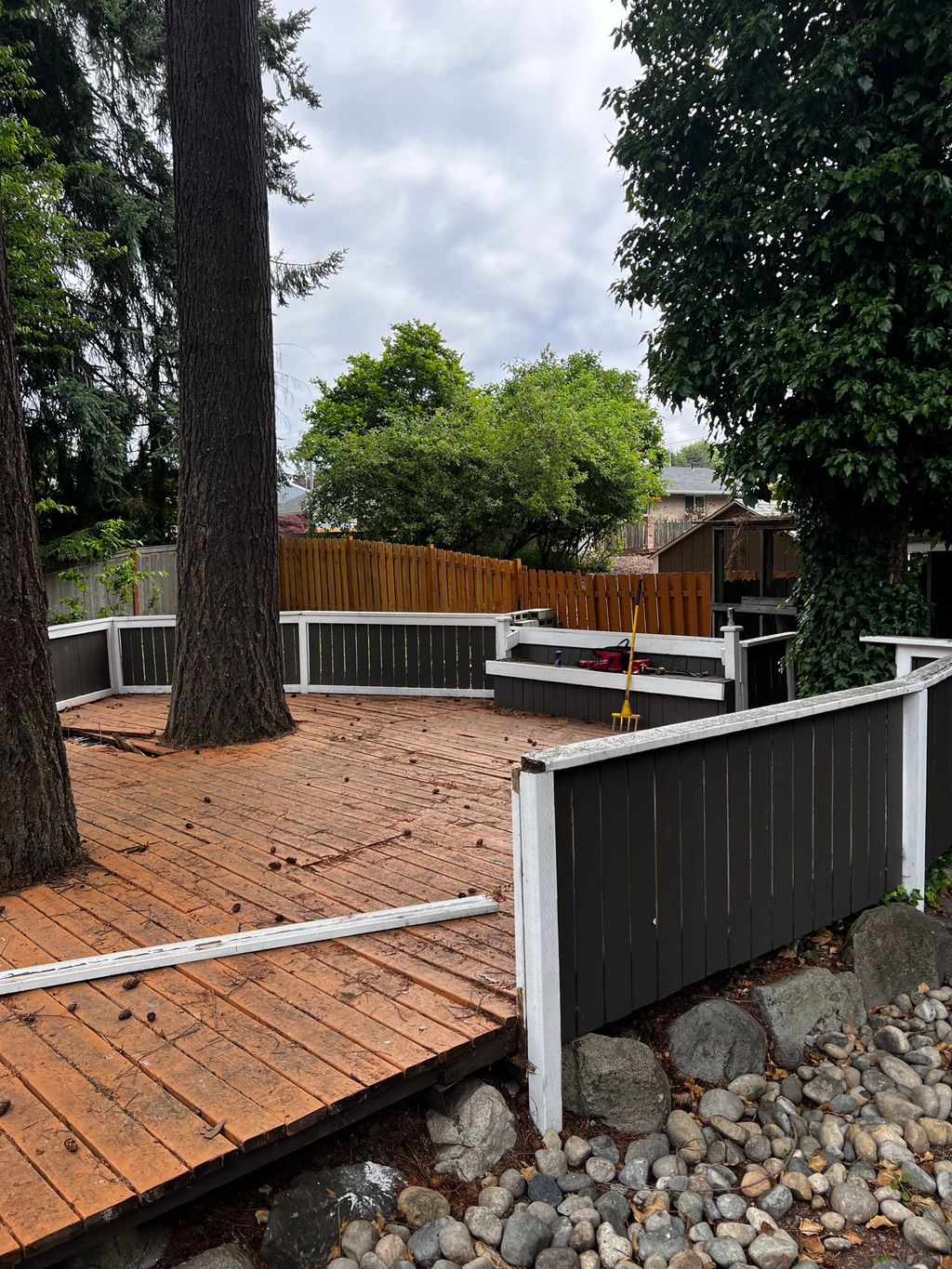 Deck demo before in university place 