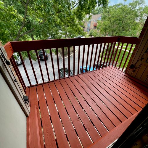 I hired Mike to stain my condo balcony and I could