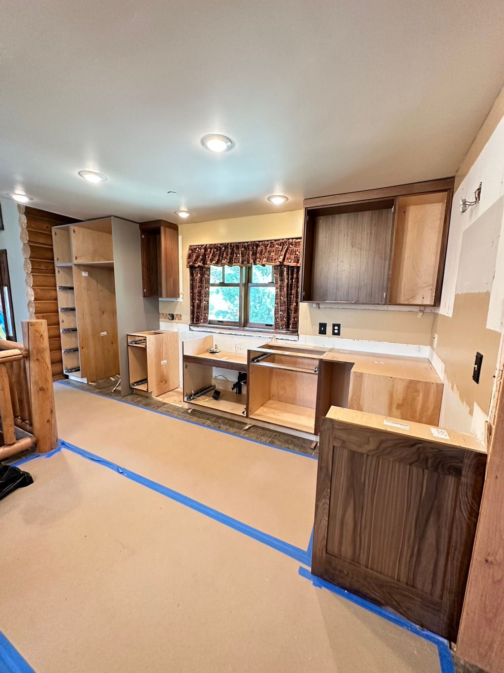 Cabinet set installed for a new kitchen buildout 
