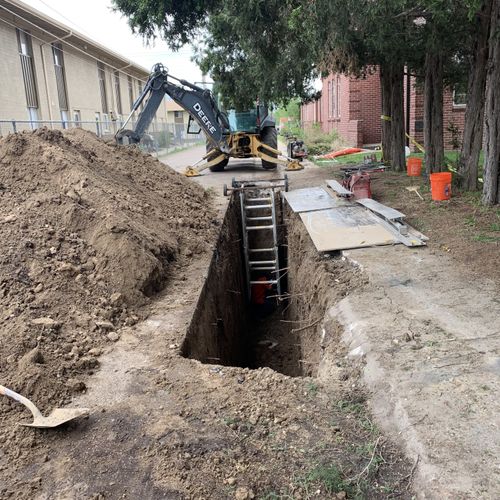 Replacement of a section of sewer service 