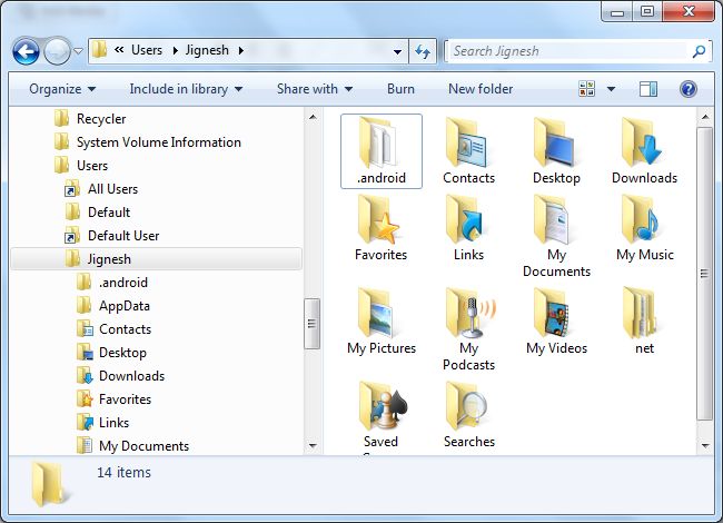 Your folder and files