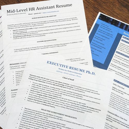 W2I Samples, I customize each resume to the client