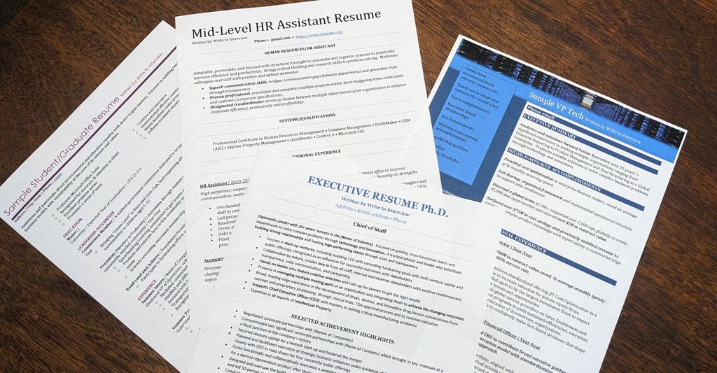 W2I Samples, I customize each resume to the client