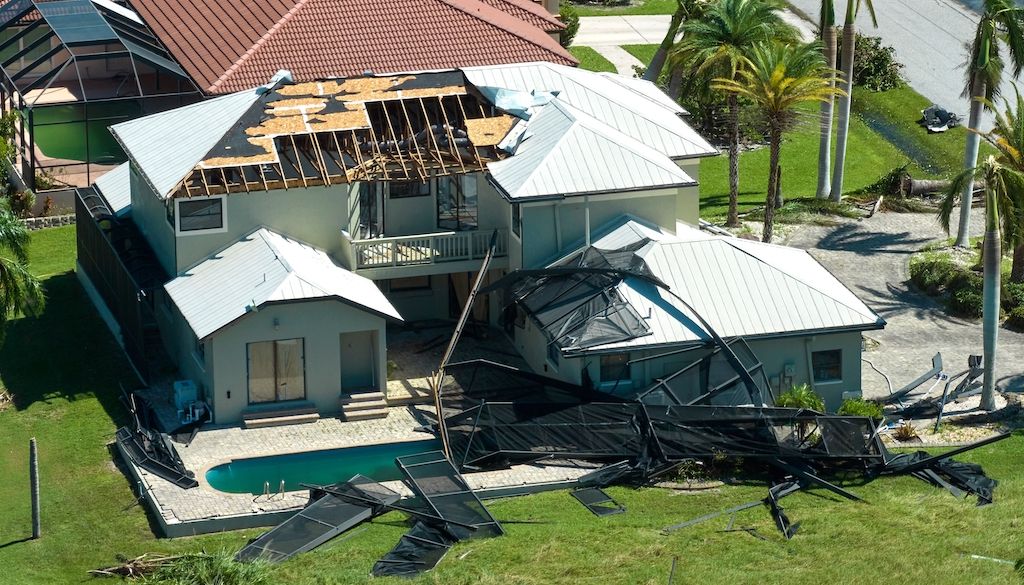damaged home from Hurricane Ian