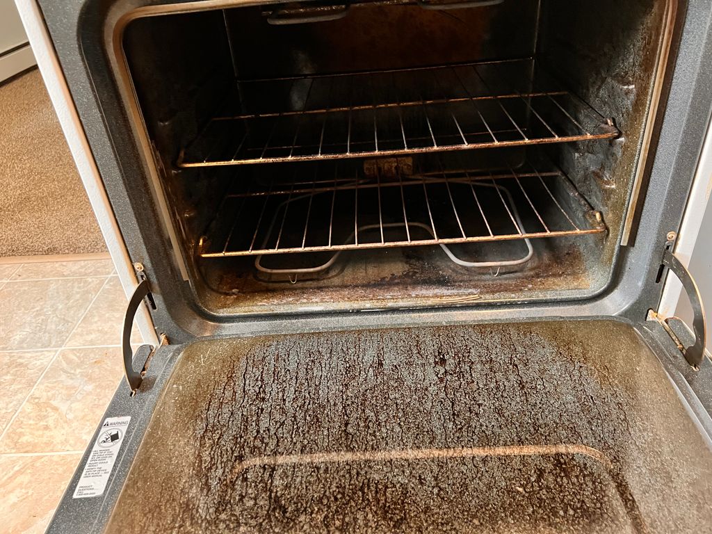 Before inside stove